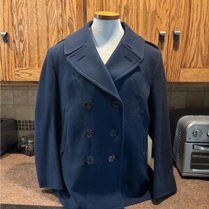 J. Peterman Navy Peacoat